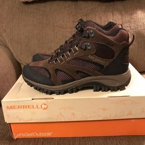 Merrell Mens Phoenix 2 Mid Waterproof Chocolate/Coriander size 8 like new